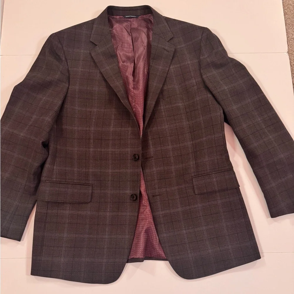 Ralph Lauren Wool Two-Button Plaid Sport Coat in Checkered Dark Gray